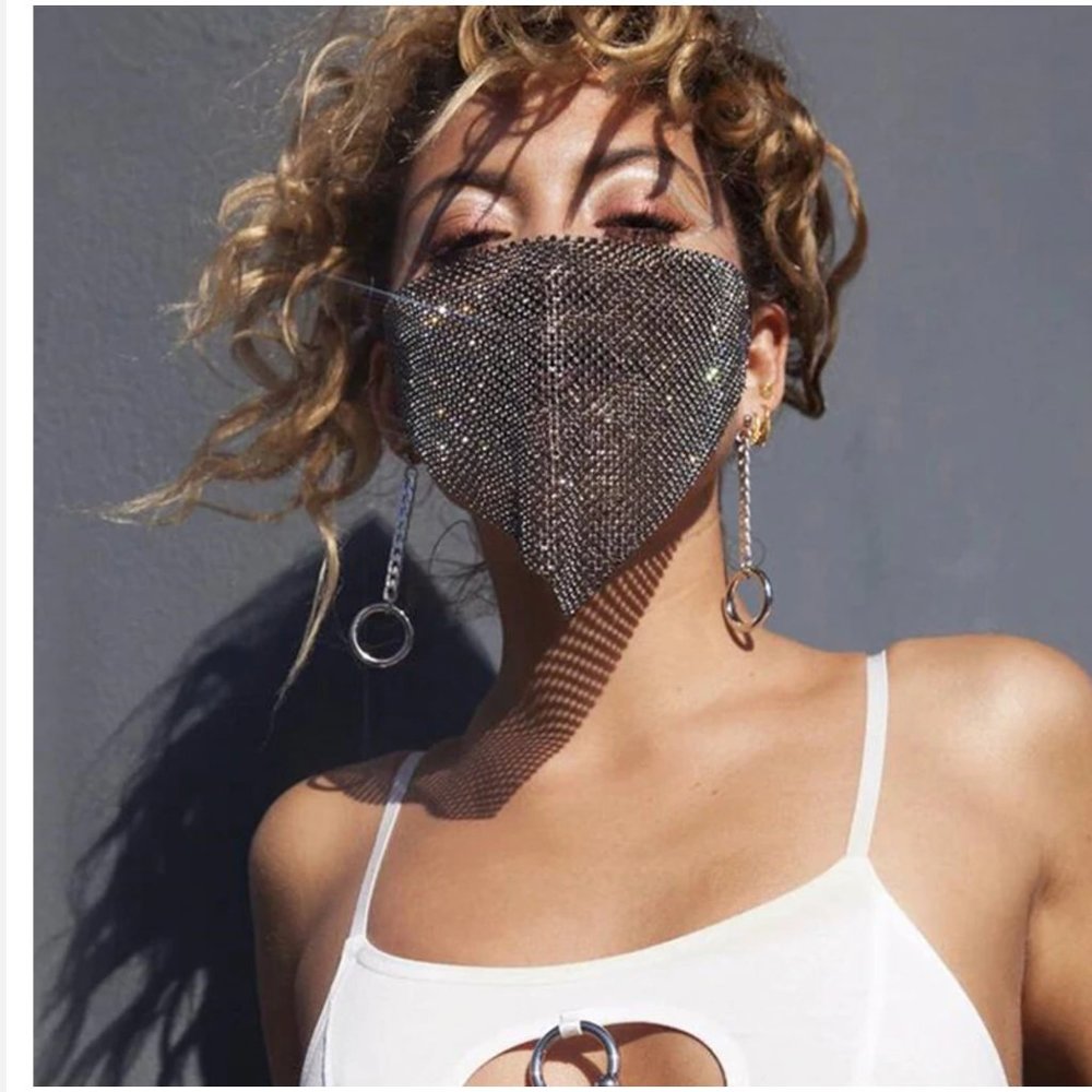 Silver Crystal Face Mask - Picture 2 of 4